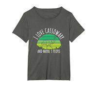 I Love Cassowary and Maybe 3 People - Cassowary T-Shirt, Women's Plus, Asphalt Grey, 5X