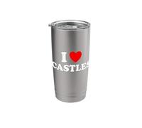 I Love Castles Funny Medieval Times Architecture Knight Fan Stainless Steel Insulated Tumbler