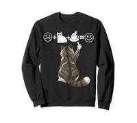 I Love Cats And Coffee Funny Tabby Cat Drawing On Board Sweatshirt
