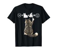 I Love Cats and Coffee Funny Tabby Cat Drawing On Board T-Shirt