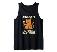 I Love Cats It’s People I Can’t Stand - Anti-Social Cat Wine Tank Top