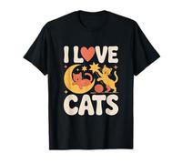 I Love Cats Moon Stars Yarn Whiskers T-Shirt
