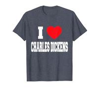 I Love Charles Dickens T-Shirt, Men, Heather Blue, 5X-Large