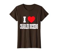 I Love Charles Dickens T-Shirt, Women, Brown, XX-Large