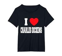 I Love Charles Dickens T-Shirt, Women's Plus, Black, 5X