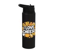 I Love Cheese Delicious Cheesy Dreams Stainless Steel Insulated Water Bottle