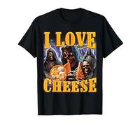 I Love Cheese Funny Skeleton Meme Weird T-Shirt, Men, Black, Medium