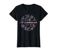 I Love Chemistry - American Flag for Chemist or Teacher Value Graphic T-Shirt, Women, Black, L