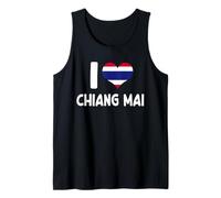I Love Chiang Mai Thailand Thai Flag Heart Tank Top