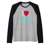 I Love Chicago Illinois State Souvenir Pride for Men & Women Raglan Baseball Tee