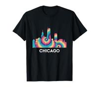 I Love Chicago Skyline Chicago City Tie Dye Chicago Souvenir T-Shirt