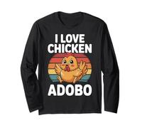 I Love Chicken Adobo Funny Filipino Food Design Long Sleeve T-Shirt