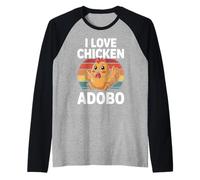 I Love Chicken Adobo Funny Filipino Food Design Raglan Baseball Tee