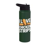 I Love Chicken Strips Foodie Statement Stainless Steel Insulated Water Bottle