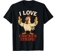 I Love Chicken Strips Funny Fast Food Kids Womens Mens T Shirt Large Black