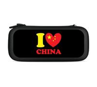 I Love China Printed Switch Carrying Case with 15 Game Cards Slots Portable Storage Cases Gaming Travel Accessories