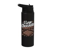 I Love Chocolate Cocoa Beans Dripping Bliss Stainless Steel Insulated Water Bottle