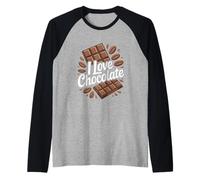 I Love Chocolate Sweet Indulgence Design Raglan Baseball Tee