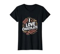 I Love Chocolate Value Graphic T-Shirt, Women, Black, L