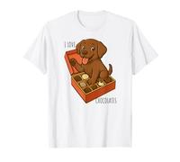 I Love Chocolates Labrador Puppy Design T-Shirt