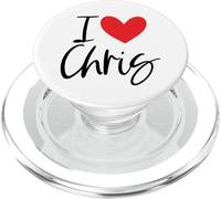 I Love Chris Name Heart Personalized Men Guy BFF Friend PopSockets PopGrip for MagSafe