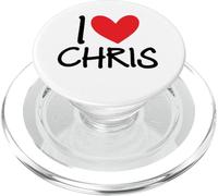 I Love Chris Name Personalized Men Guy BFF Friend Heart Boys PopSockets PopGrip for MagSafe