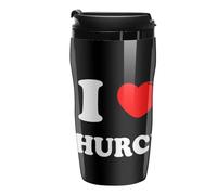 I Love Chruch Coffee Cup Non-Slip Coaster with Lid Insulated Tumbler Travel Mug Cafe for Hot Cold Drink 250ml