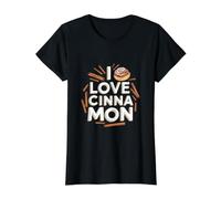 I Love Cinnamon Pastry Fan Value Graphic T-Shirt, Women, Black, M