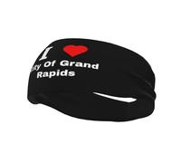 I Love City of Grand Rapids Headbands Men Women Non Slip Wicking Sports Sweatband for Gym Basketball Yoga Hairbands