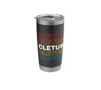 I Love Cletus Personalized Retro Sunset First Name Stainless Steel Insulated Tumbler