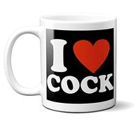 I Love Cock Black Background 11oz Mug