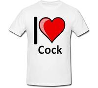I Love Cock T-Shirt XL White