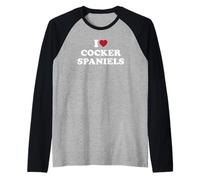 I Love Cocker Spaniels, I Heart Cocker Spaniels Raglan Baseball Tee