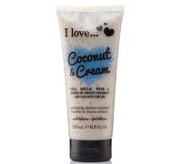 I LOVE Coconut and Cream Exfoliating Shower Smoothie - Exfoliating Body Scrub and Body Wash - Cleanse and Soften Skin - Coconut Scent - 6.8 oz