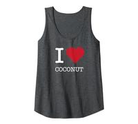 I Love Coconut, I Love Coconut Tank Top, Women, Dark Heather Grey, XX-Large
