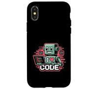I Love Code Robot Funny Programming Case for iPhone X/XS