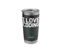 I Love Coding Binary Code Programmer Stainless Steel Insulated Tumbler