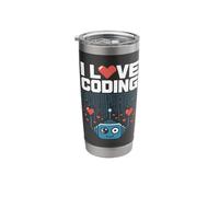 I Love Coding Circuitry Robot Art Stainless Steel Insulated Tumbler