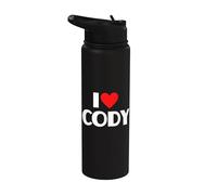 I Love Cody - I Heart Cody Stainless Steel Insulated Water Bottle
