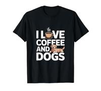 I Love Coffee and Dogs Passionate Connection Value Graphic T-Shirt, Men, Black, L