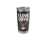 I Love Coffee Beans Grinder Mug Enthusiast Stainless Steel Insulated Tumbler