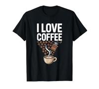 I Love Coffee Beans Grinder Mug Enthusiast Value Graphic T-Shirt, Men, Black, L