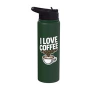 I Love Coffee Beans Latte Art Mug Stainless Steel Insulated Water Bottle
