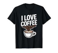 I Love Coffee Beans Latte Art Mug Value Graphic T-Shirt, Men, Black, XL