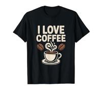 I Love Coffee Cup Beans Aroma Lovers Delight Value Graphic T-Shirt, Men, Black, S