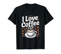 I Love Coffee Cup Beans Aroma Steam Value Graphic T-Shirt, Men, Black, M