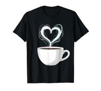 I Love Coffee Cup Heart Steam Lover Tea Cocoa Hot Chocolate Value Graphic T-Shirt, Men, Black, M