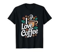 I Love Coffee Enthusiast Stylish Beans Brew Value Graphic T-Shirt, Men, Black, M