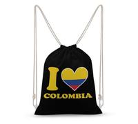 I Love Colombia Flag Drawstring Backpack for Men Women String Bag Shoulder Gym Bags Sackpack Travel