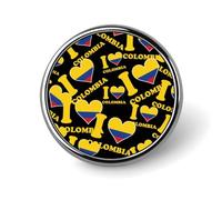 I Love Colombia Flag Lapel Pin Metal Trendy Round Badge